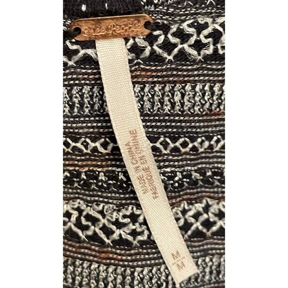 Free People Womens Heirloom Ruffle Black Combo Blouse Size Medium - Picture 3 of 8